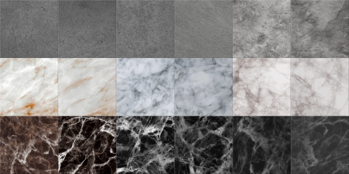 2105.m30.i030.n007.P.c30.1371274946 Concrete tiles. Realistic stone floor and wall cement pattern, dark grey granite structure. Vector grunge tiles
